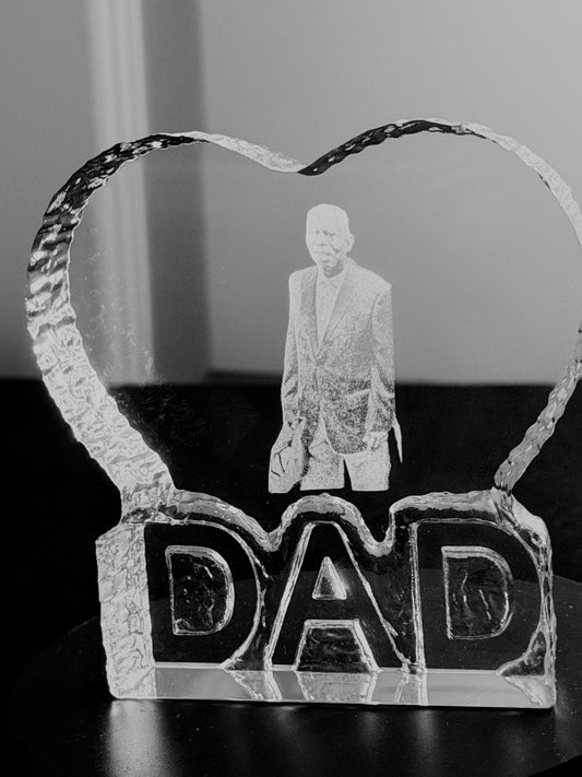 Ice Edge Heart-Shaped DAD K9 Crystal